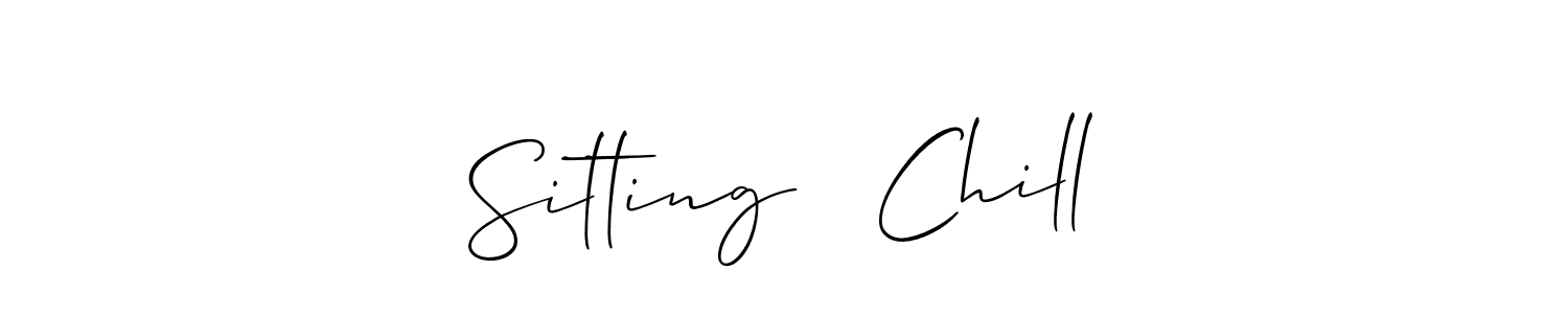 The best way (Allison_Script) to make a short signature is to pick only two or three words in your name. The name Sitting   Chill include a total of six letters. For converting this name. Sitting   Chill signature style 2 images and pictures png