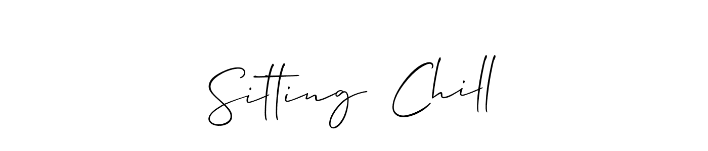 Similarly Allison_Script is the best handwritten signature design. Signature creator online .You can use it as an online autograph creator for name Sitting  Chill. Sitting  Chill signature style 2 images and pictures png