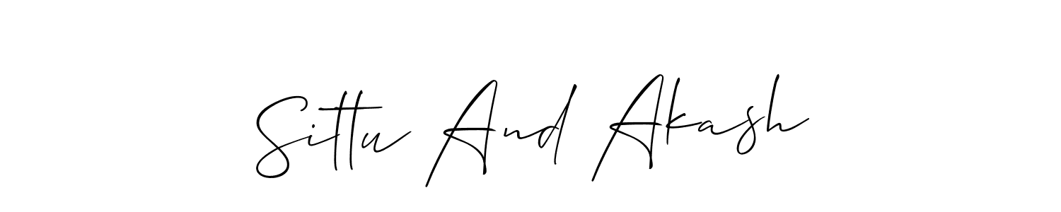 You should practise on your own different ways (Allison_Script) to write your name (Sittu And Akash) in signature. don't let someone else do it for you. Sittu And Akash signature style 2 images and pictures png