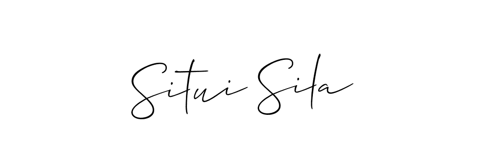 Design your own signature with our free online signature maker. With this signature software, you can create a handwritten (Allison_Script) signature for name Situi Sila. Situi Sila signature style 2 images and pictures png