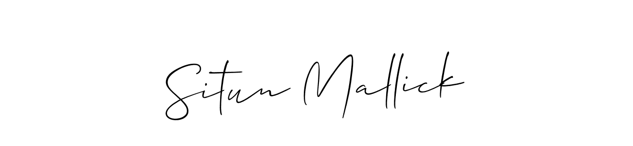 Allison_Script is a professional signature style that is perfect for those who want to add a touch of class to their signature. It is also a great choice for those who want to make their signature more unique. Get Situn Mallick name to fancy signature for free. Situn Mallick signature style 2 images and pictures png