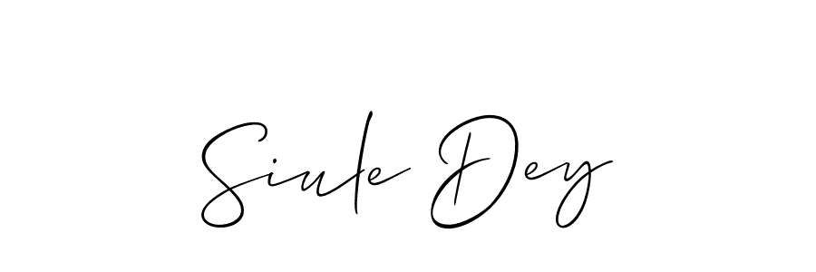 Also You can easily find your signature by using the search form. We will create Siule Dey name handwritten signature images for you free of cost using Allison_Script sign style. Siule Dey signature style 2 images and pictures png