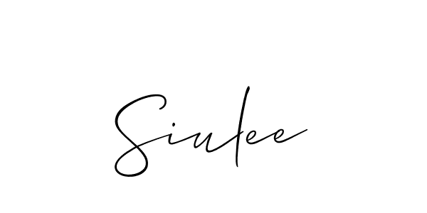 Make a beautiful signature design for name Siulee. With this signature (Allison_Script) style, you can create a handwritten signature for free. Siulee signature style 2 images and pictures png