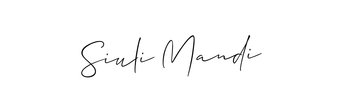 The best way (Allison_Script) to make a short signature is to pick only two or three words in your name. The name Siuli Mandi include a total of six letters. For converting this name. Siuli Mandi signature style 2 images and pictures png