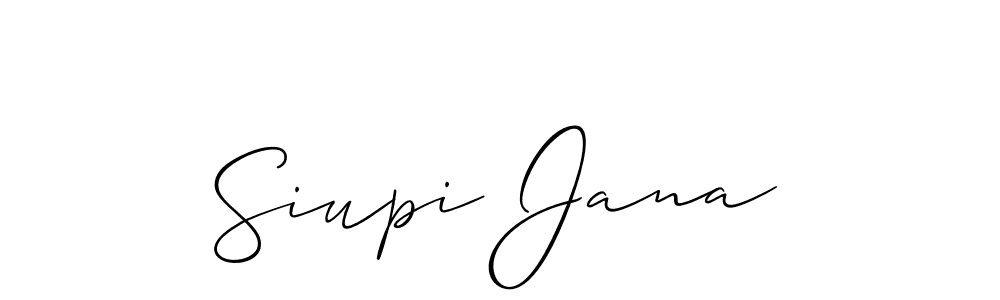 Make a beautiful signature design for name Siupi Jana. With this signature (Allison_Script) style, you can create a handwritten signature for free. Siupi Jana signature style 2 images and pictures png