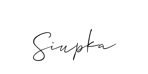 How to make Siupka signature? Allison_Script is a professional autograph style. Create handwritten signature for Siupka name. Siupka signature style 2 images and pictures png