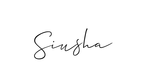 Design your own signature with our free online signature maker. With this signature software, you can create a handwritten (Allison_Script) signature for name Siusha. Siusha signature style 2 images and pictures png