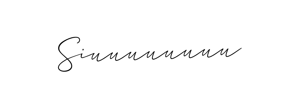 Make a beautiful signature design for name Siuuuuuuuu. With this signature (Allison_Script) style, you can create a handwritten signature for free. Siuuuuuuuu signature style 2 images and pictures png
