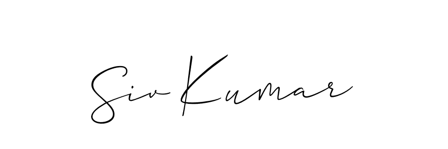 The best way (Allison_Script) to make a short signature is to pick only two or three words in your name. The name Siv Kumar include a total of six letters. For converting this name. Siv Kumar signature style 2 images and pictures png