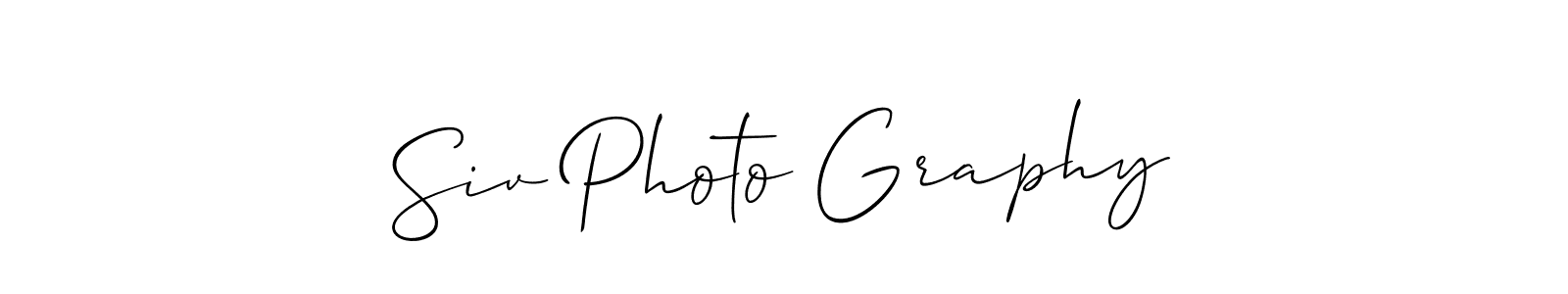 You should practise on your own different ways (Allison_Script) to write your name (Siv Photo Graphy) in signature. don't let someone else do it for you. Siv Photo Graphy signature style 2 images and pictures png