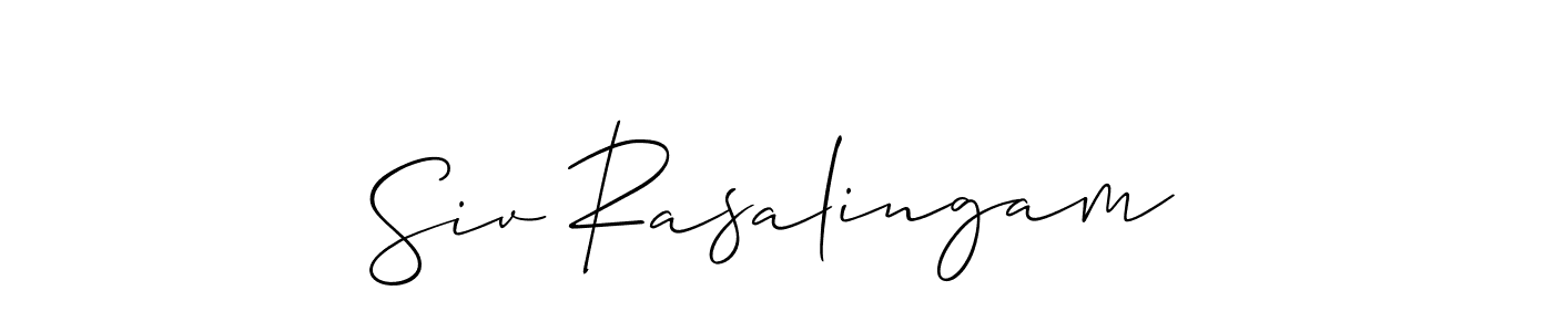 Use a signature maker to create a handwritten signature online. With this signature software, you can design (Allison_Script) your own signature for name Siv Rasalingam. Siv Rasalingam signature style 2 images and pictures png