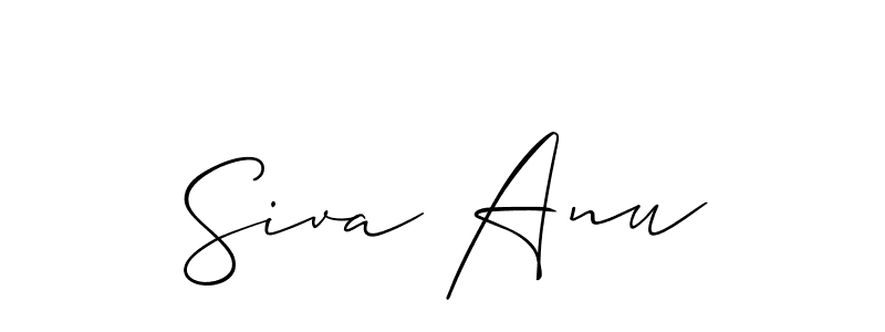 The best way (Allison_Script) to make a short signature is to pick only two or three words in your name. The name Siva Anu include a total of six letters. For converting this name. Siva Anu signature style 2 images and pictures png