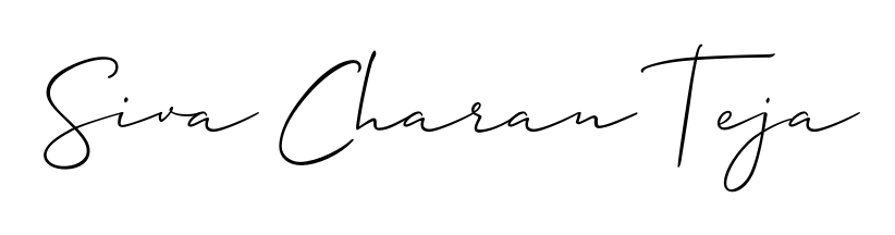 Create an unforgettable impression when signing with Siva Charan Teja name styled in Allison_Script typography. 100% free online generator. Siva Charan Teja signature style 2 images and pictures png