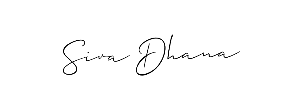 How to make Siva Dhana name signature. Use Allison_Script style for creating short signs online. This is the latest handwritten sign. Siva Dhana signature style 2 images and pictures png