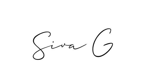 It looks lik you need a new signature style for name Siva G. Design unique handwritten (Allison_Script) signature with our free signature maker in just a few clicks. Siva G signature style 2 images and pictures png