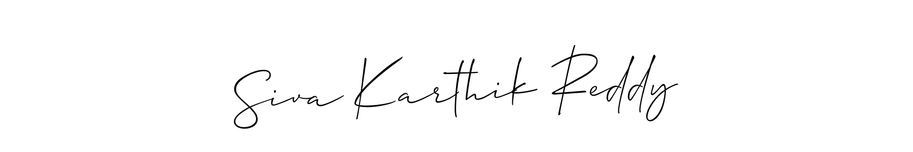 The best way (Allison_Script) to make a short signature is to pick only two or three words in your name. The name Siva Karthik Reddy include a total of six letters. For converting this name. Siva Karthik Reddy signature style 2 images and pictures png