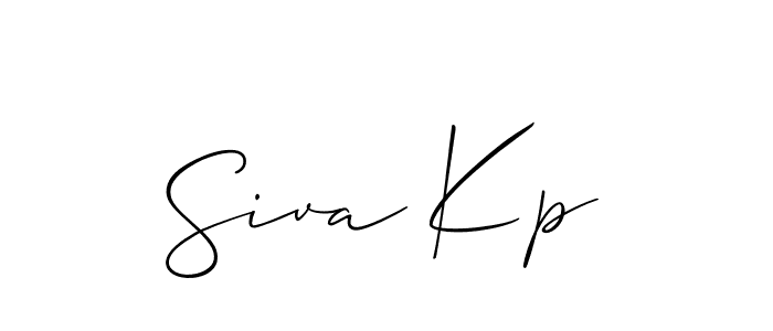 Use a signature maker to create a handwritten signature online. With this signature software, you can design (Allison_Script) your own signature for name Siva Kp. Siva Kp signature style 2 images and pictures png