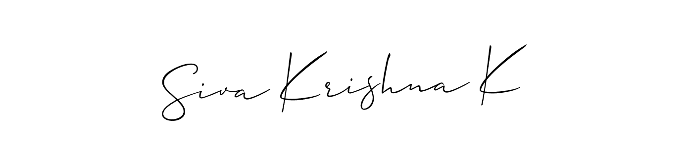 Create a beautiful signature design for name Siva Krishna K. With this signature (Allison_Script) fonts, you can make a handwritten signature for free. Siva Krishna K signature style 2 images and pictures png