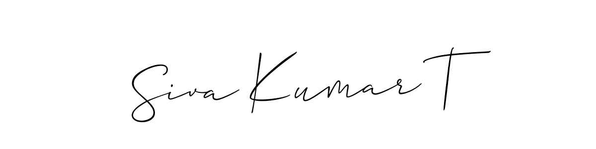 if you are searching for the best signature style for your name Siva Kumar T. so please give up your signature search. here we have designed multiple signature styles  using Allison_Script. Siva Kumar T signature style 2 images and pictures png