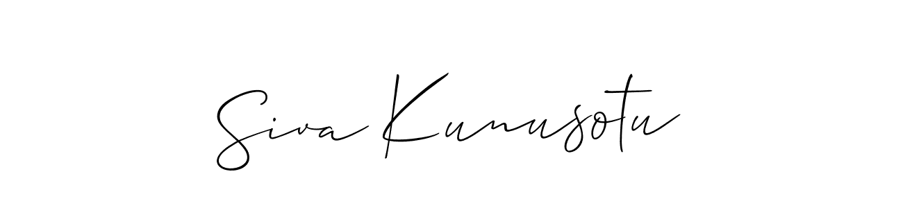 This is the best signature style for the Siva Kunusotu name. Also you like these signature font (Allison_Script). Mix name signature. Siva Kunusotu signature style 2 images and pictures png