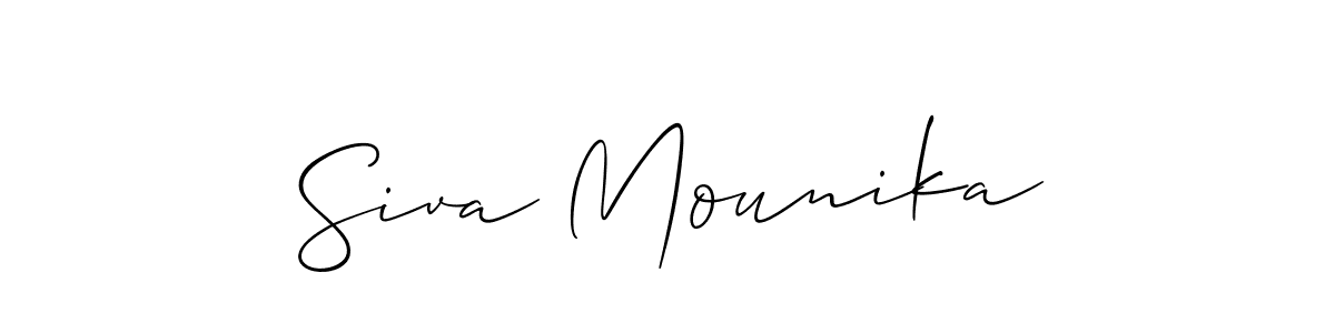 Similarly Allison_Script is the best handwritten signature design. Signature creator online .You can use it as an online autograph creator for name Siva Mounika. Siva Mounika signature style 2 images and pictures png