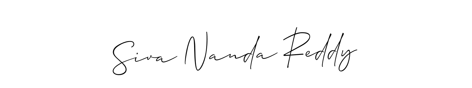 Allison_Script is a professional signature style that is perfect for those who want to add a touch of class to their signature. It is also a great choice for those who want to make their signature more unique. Get Siva Nanda Reddy name to fancy signature for free. Siva Nanda Reddy signature style 2 images and pictures png