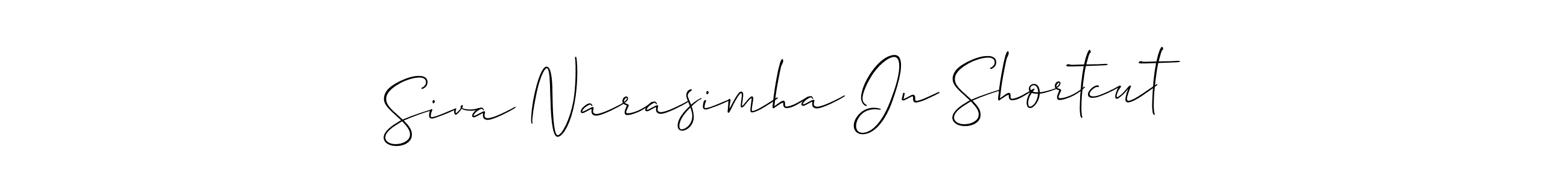 Design your own signature with our free online signature maker. With this signature software, you can create a handwritten (Allison_Script) signature for name Siva Narasimha In Shortcut. Siva Narasimha In Shortcut signature style 2 images and pictures png