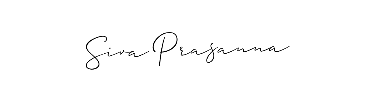 Make a beautiful signature design for name Siva Prasanna. With this signature (Allison_Script) style, you can create a handwritten signature for free. Siva Prasanna signature style 2 images and pictures png