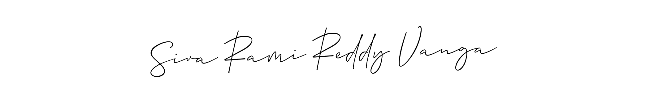 Create a beautiful signature design for name Siva Rami Reddy Vanga. With this signature (Allison_Script) fonts, you can make a handwritten signature for free. Siva Rami Reddy Vanga signature style 2 images and pictures png