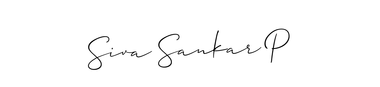 Design your own signature with our free online signature maker. With this signature software, you can create a handwritten (Allison_Script) signature for name Siva Sankar P. Siva Sankar P signature style 2 images and pictures png