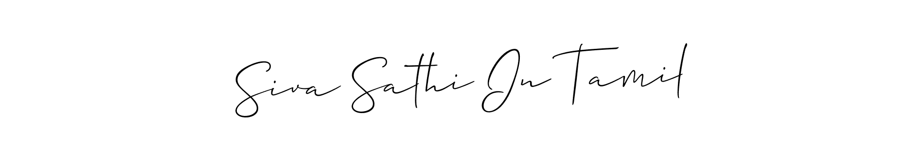 Design your own signature with our free online signature maker. With this signature software, you can create a handwritten (Allison_Script) signature for name Siva Sathi In Tamil. Siva Sathi In Tamil signature style 2 images and pictures png