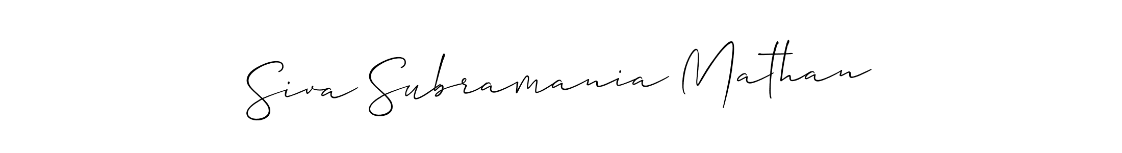 You should practise on your own different ways (Allison_Script) to write your name (Siva Subramania Mathan) in signature. don't let someone else do it for you. Siva Subramania Mathan signature style 2 images and pictures png