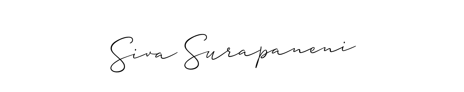 It looks lik you need a new signature style for name Siva Surapaneni. Design unique handwritten (Allison_Script) signature with our free signature maker in just a few clicks. Siva Surapaneni signature style 2 images and pictures png