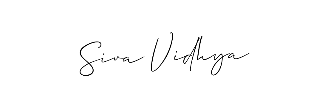 Create a beautiful signature design for name Siva Vidhya. With this signature (Allison_Script) fonts, you can make a handwritten signature for free. Siva Vidhya signature style 2 images and pictures png