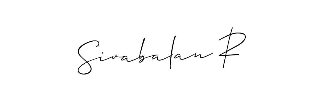 Use a signature maker to create a handwritten signature online. With this signature software, you can design (Allison_Script) your own signature for name Sivabalan R. Sivabalan R signature style 2 images and pictures png