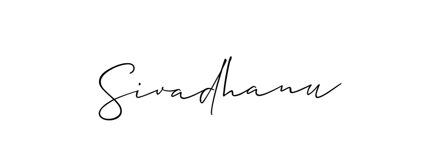 Use a signature maker to create a handwritten signature online. With this signature software, you can design (Allison_Script) your own signature for name Sivadhanu. Sivadhanu signature style 2 images and pictures png