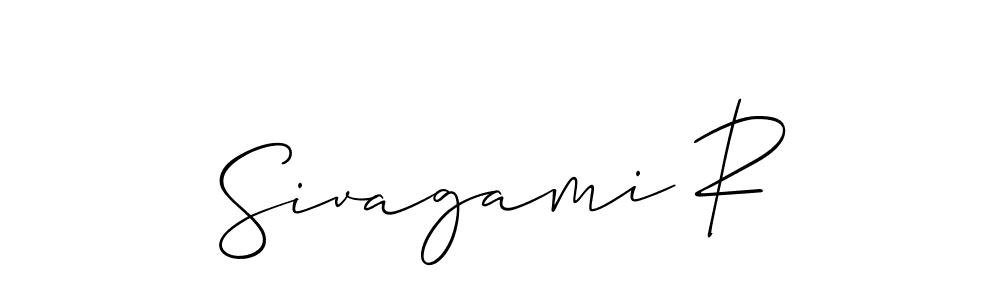 The best way (Allison_Script) to make a short signature is to pick only two or three words in your name. The name Sivagami R include a total of six letters. For converting this name. Sivagami R signature style 2 images and pictures png