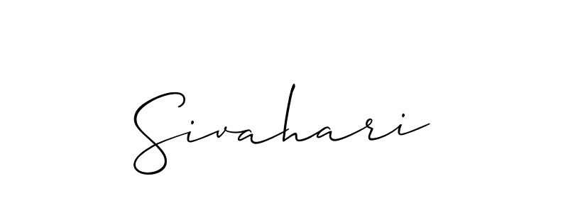 Also we have Sivahari name is the best signature style. Create professional handwritten signature collection using Allison_Script autograph style. Sivahari signature style 2 images and pictures png