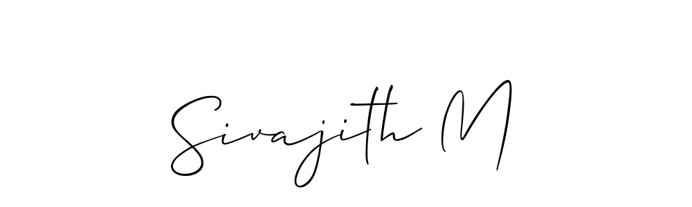 Use a signature maker to create a handwritten signature online. With this signature software, you can design (Allison_Script) your own signature for name Sivajith M. Sivajith M signature style 2 images and pictures png