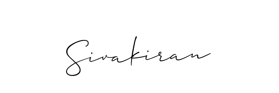 Use a signature maker to create a handwritten signature online. With this signature software, you can design (Allison_Script) your own signature for name Sivakiran. Sivakiran signature style 2 images and pictures png