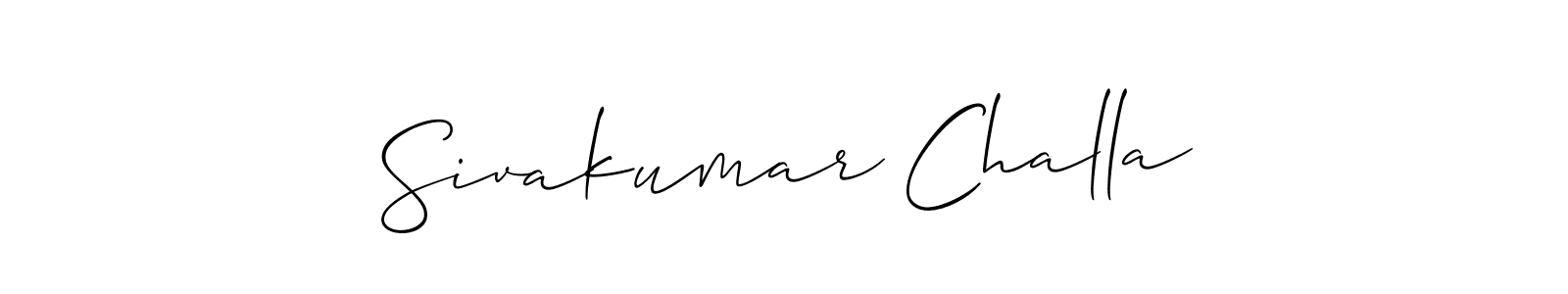 Allison_Script is a professional signature style that is perfect for those who want to add a touch of class to their signature. It is also a great choice for those who want to make their signature more unique. Get Sivakumar Challa name to fancy signature for free. Sivakumar Challa signature style 2 images and pictures png