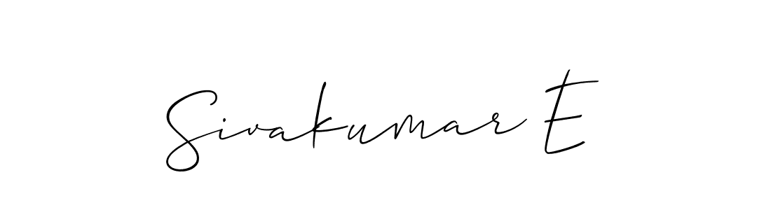 Also You can easily find your signature by using the search form. We will create Sivakumar E name handwritten signature images for you free of cost using Allison_Script sign style. Sivakumar E signature style 2 images and pictures png