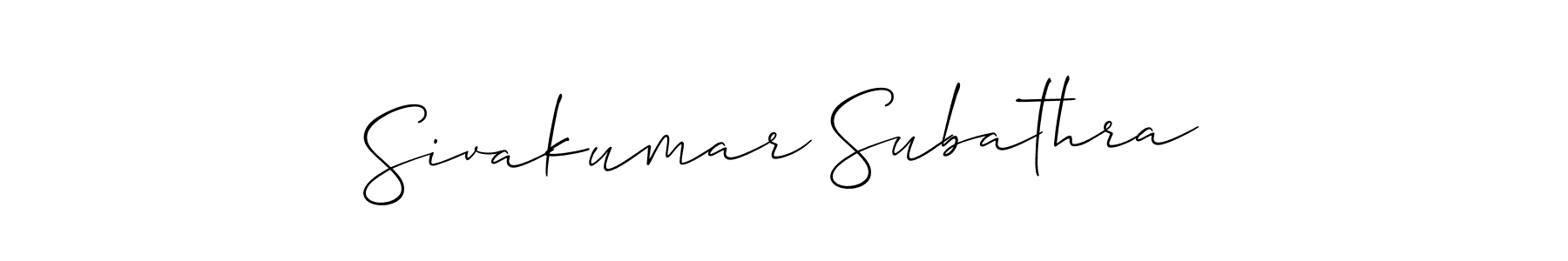 You should practise on your own different ways (Allison_Script) to write your name (Sivakumar Subathra) in signature. don't let someone else do it for you. Sivakumar Subathra signature style 2 images and pictures png