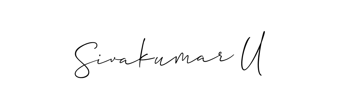 Also we have Sivakumar U name is the best signature style. Create professional handwritten signature collection using Allison_Script autograph style. Sivakumar U signature style 2 images and pictures png