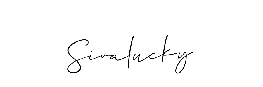 Use a signature maker to create a handwritten signature online. With this signature software, you can design (Allison_Script) your own signature for name Sivalucky. Sivalucky signature style 2 images and pictures png