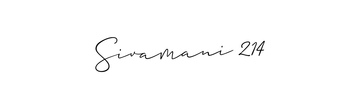 Design your own signature with our free online signature maker. With this signature software, you can create a handwritten (Allison_Script) signature for name Sivamani 214. Sivamani 214 signature style 2 images and pictures png