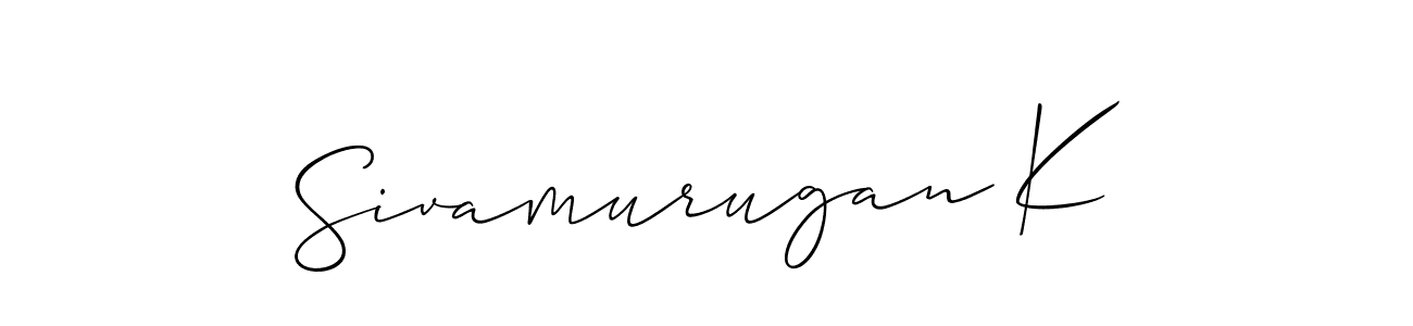 Make a short Sivamurugan K signature style. Manage your documents anywhere anytime using Allison_Script. Create and add eSignatures, submit forms, share and send files easily. Sivamurugan K signature style 2 images and pictures png