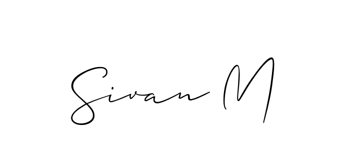 Similarly Allison_Script is the best handwritten signature design. Signature creator online .You can use it as an online autograph creator for name Sivan M. Sivan M signature style 2 images and pictures png
