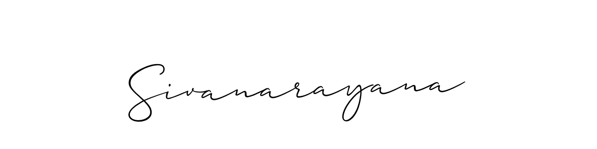 How to make Sivanarayana signature? Allison_Script is a professional autograph style. Create handwritten signature for Sivanarayana name. Sivanarayana signature style 2 images and pictures png