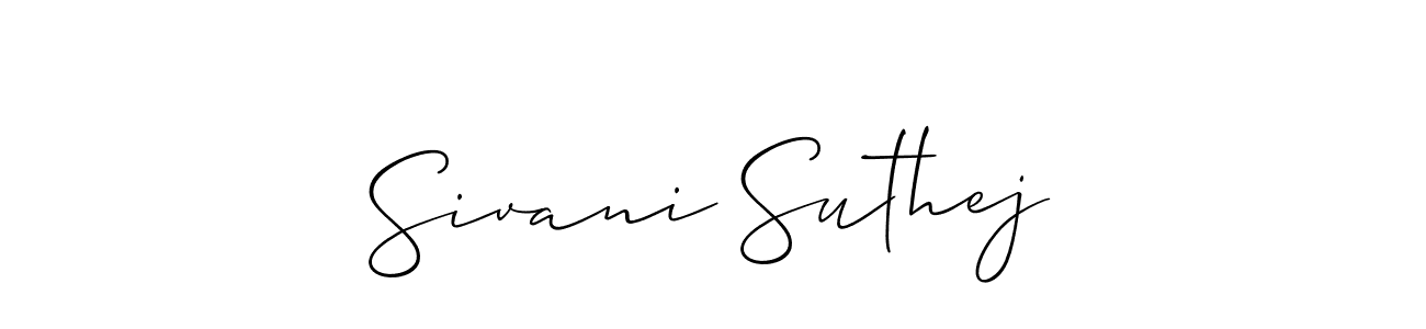 See photos of Sivani Suthej official signature by Spectra . Check more albums & portfolios. Read reviews & check more about Allison_Script font. Sivani Suthej signature style 2 images and pictures png